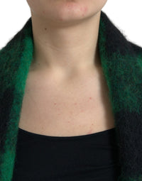 Dolce & Gabbana Dolce & Gabbana Black Green Buffalo Check Poncho Coat Women's Jacket