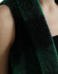Dolce & Gabbana Dolce & Gabbana Black Green Buffalo Check Poncho Coat Women's Jacket