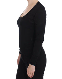 Dolce & Gabbana Black Cashmere Crewneck Sweater Women's Pullover