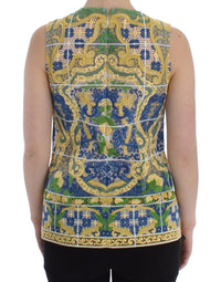 Dolce & Gabbana Multicolor Majolica Embroidered Women's Sweater