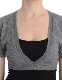 Ermanno Scervino Lingerie Knit Gray Bolero Sweater Women's Cardigan