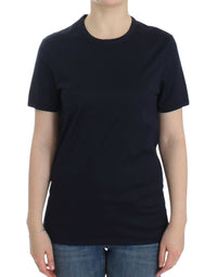 Ermanno Scervino Lingerie Blue Crewneck Cotton Logo Women's T-shirt