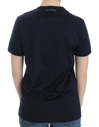 Ermanno Scervino Lingerie Blue Crewneck Cotton Logo Women's T-shirt