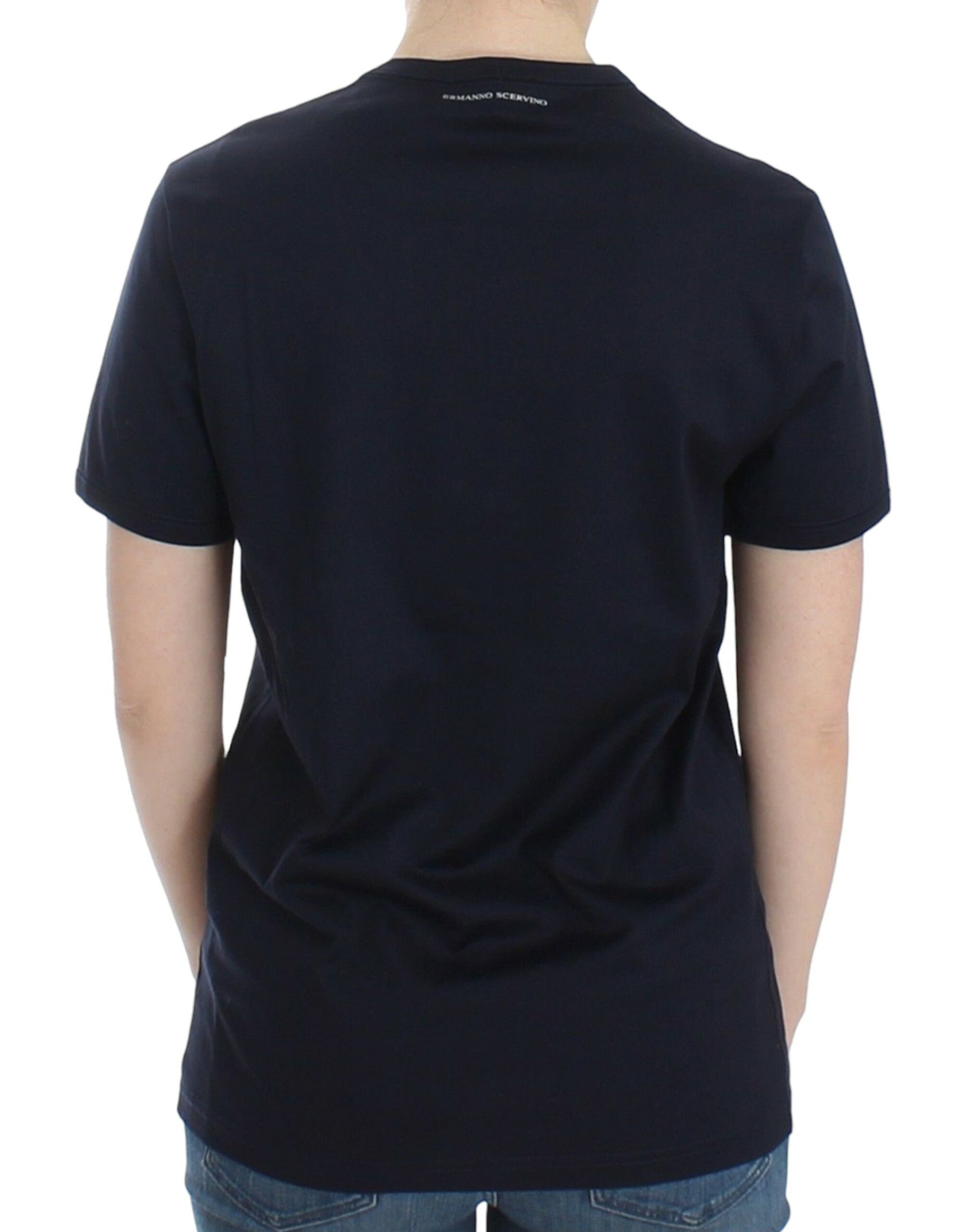 Ermanno Scervino Lingerie Blue Crewneck Cotton Logo Women's T-shirt