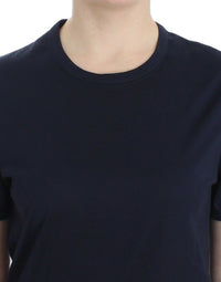 Ermanno Scervino Lingerie Blue Crewneck Cotton Logo Women's T-shirt
