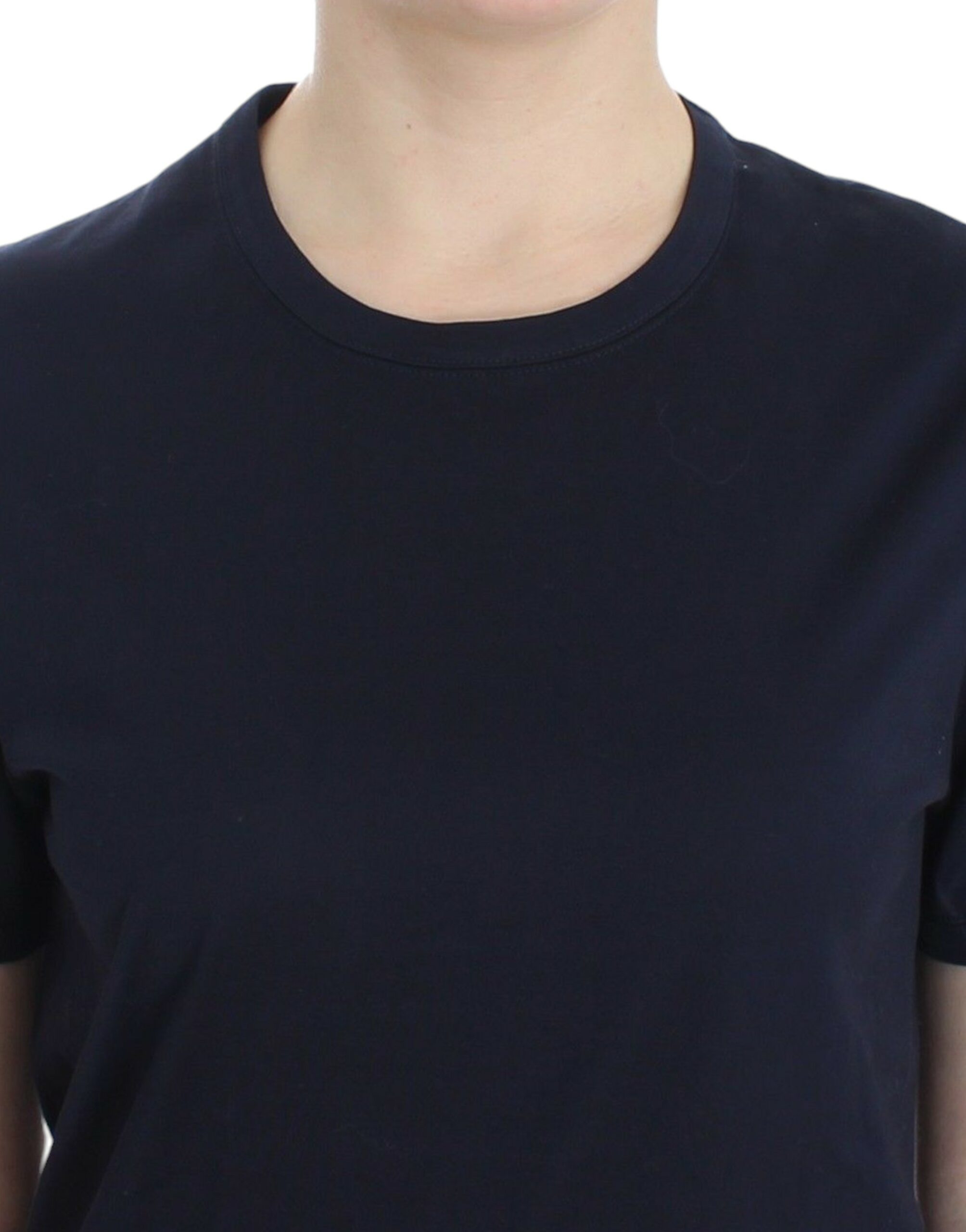 Ermanno Scervino Lingerie Blue Crewneck Cotton Logo Women's T-shirt