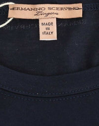 Ermanno Scervino Lingerie Blue Crewneck Cotton Logo Women's T-shirt