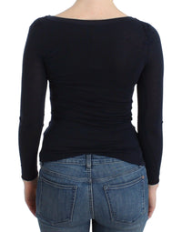Ermanno Scervino Lingerie Blue Top Blouse Jumper Lace Women's Rayon