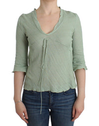 Ermanno Scervino Green Lightweight Knit Sweater Top Women's Blouse