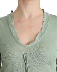 Ermanno Scervino Green Lightweight Knit Sweater Top Women's Blouse