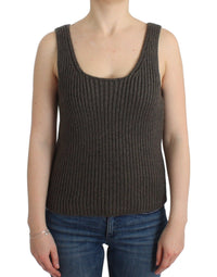 Ermanno Scervino Gray Knit Top Knitted Sweater Merino Women's Wool