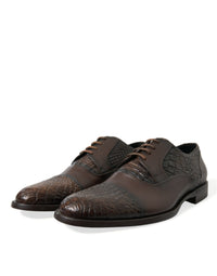 Dolce & Gabbana Dolce & Gabbana Brown Exotic Leather Lace Up Oxford Dress Men's Shoes