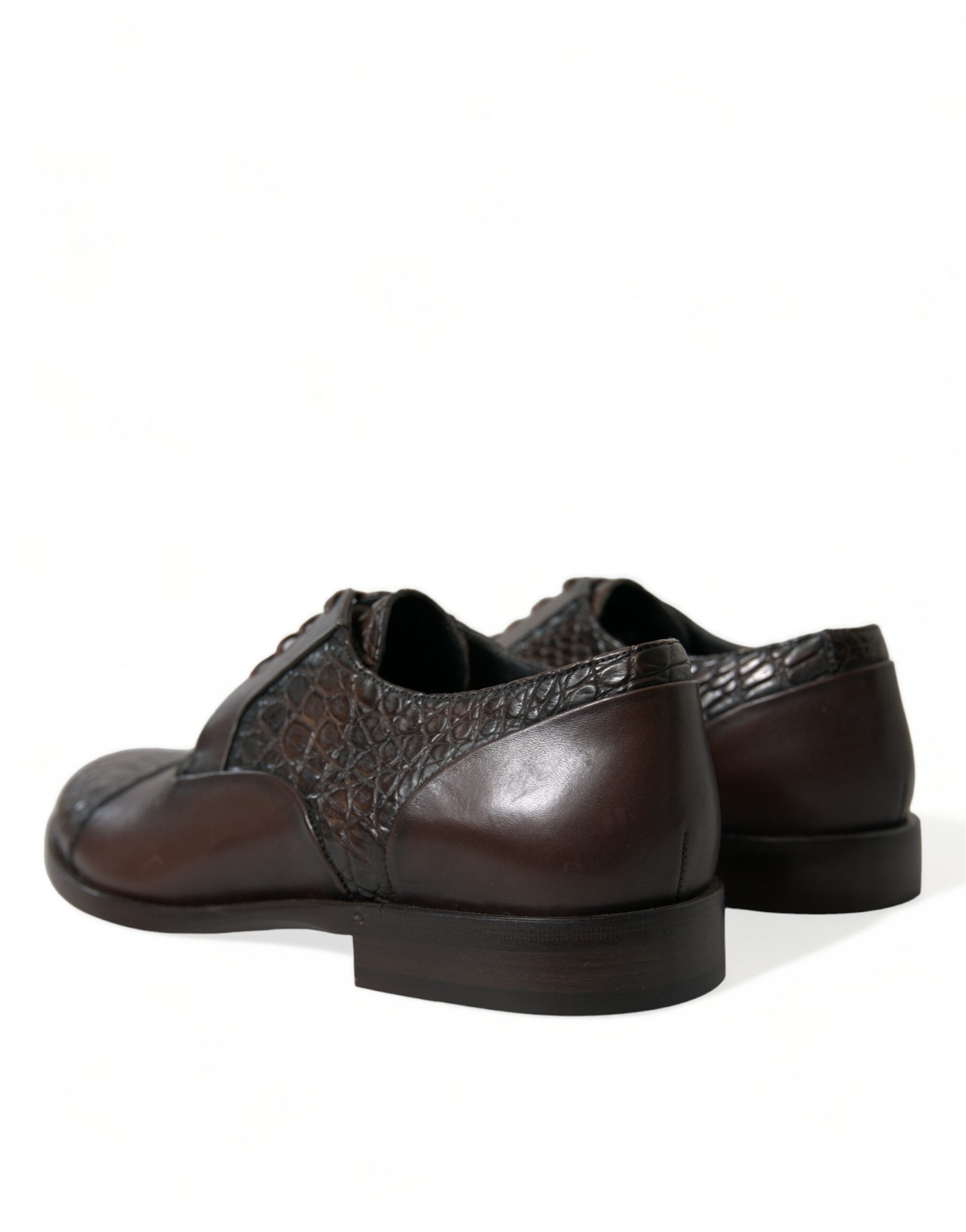 Dolce & Gabbana Dolce & Gabbana Brown Exotic Leather Lace Up Oxford Dress Men's Shoes
