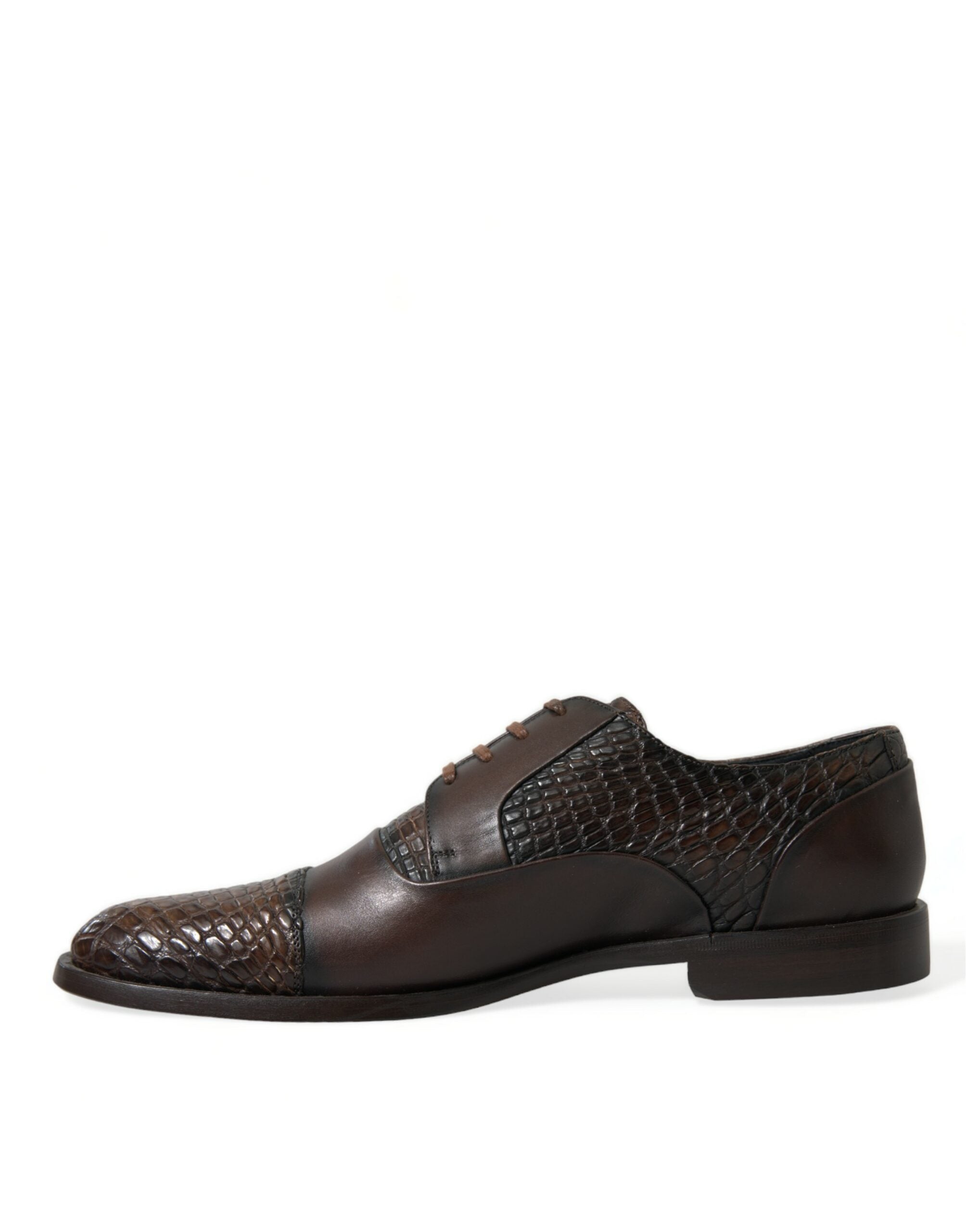 Dolce & Gabbana Dolce & Gabbana Brown Exotic Leather Lace Up Oxford Dress Men's Shoes
