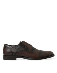 Dolce & Gabbana Dolce & Gabbana Brown Exotic Leather Lace Up Oxford Dress Men's Shoes
