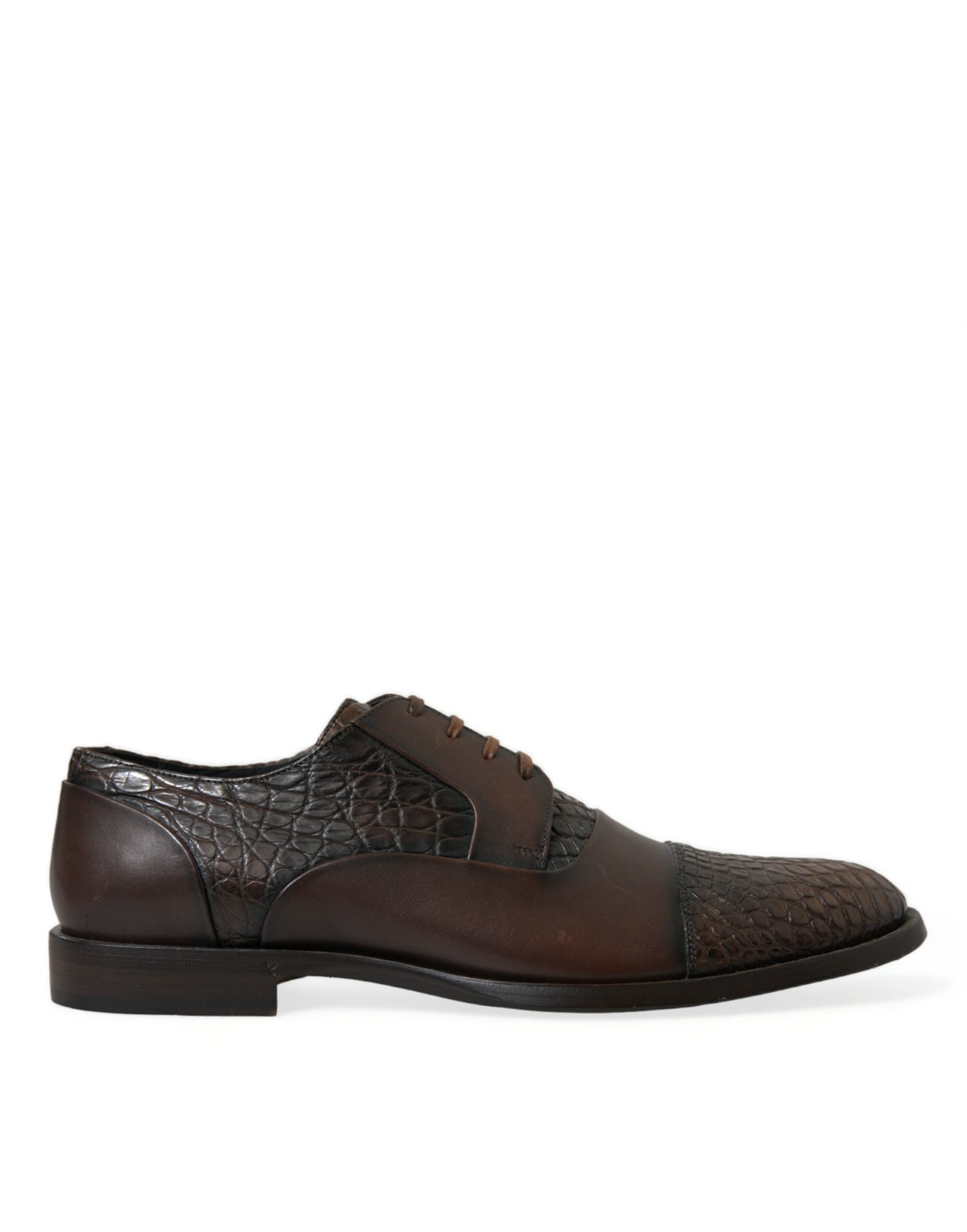 Dolce & Gabbana Dolce & Gabbana Brown Exotic Leather Lace Up Oxford Dress Men's Shoes