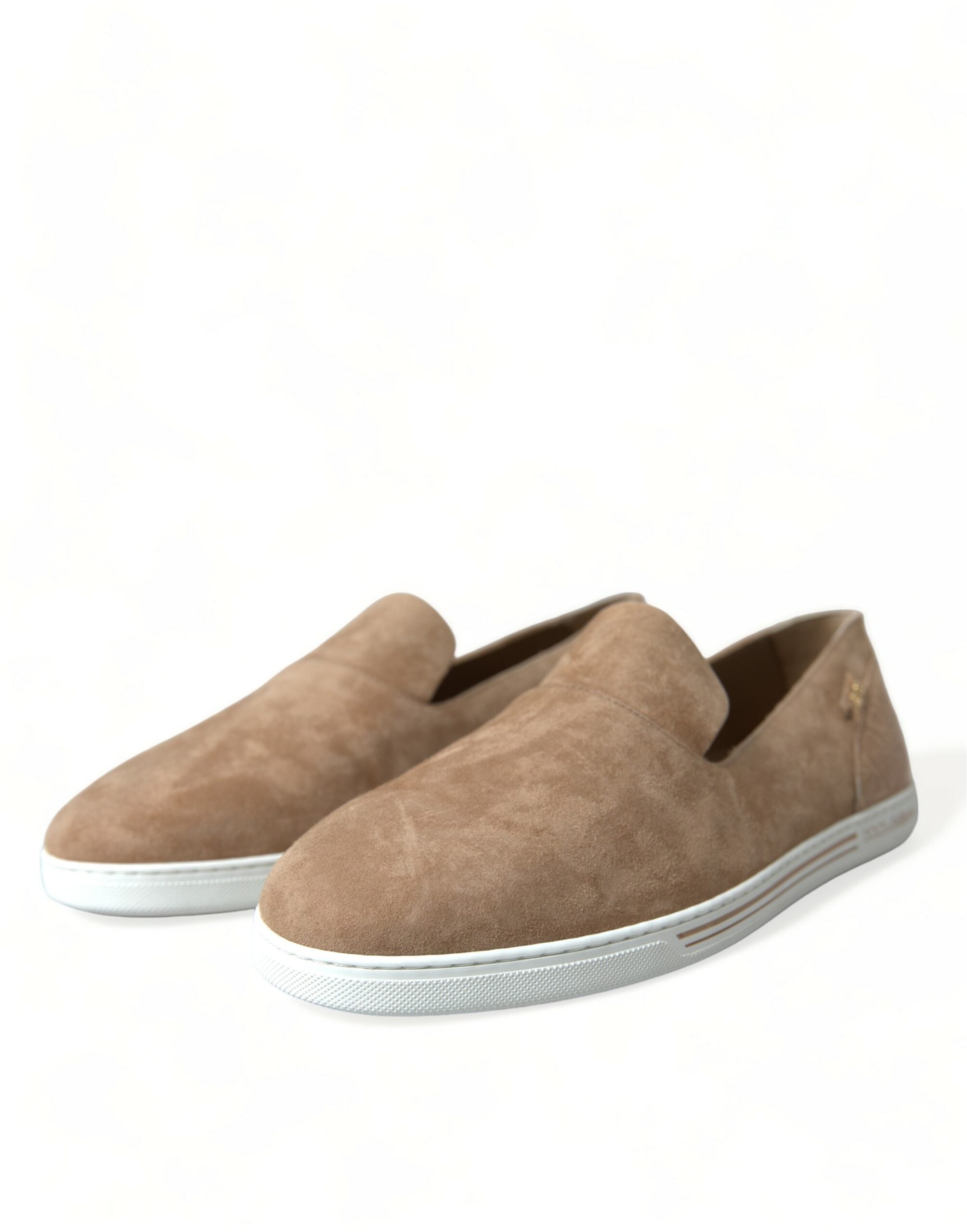Dolce & Gabbana Beige Suede Caiman Men Loafers Slippers Men's Shoes