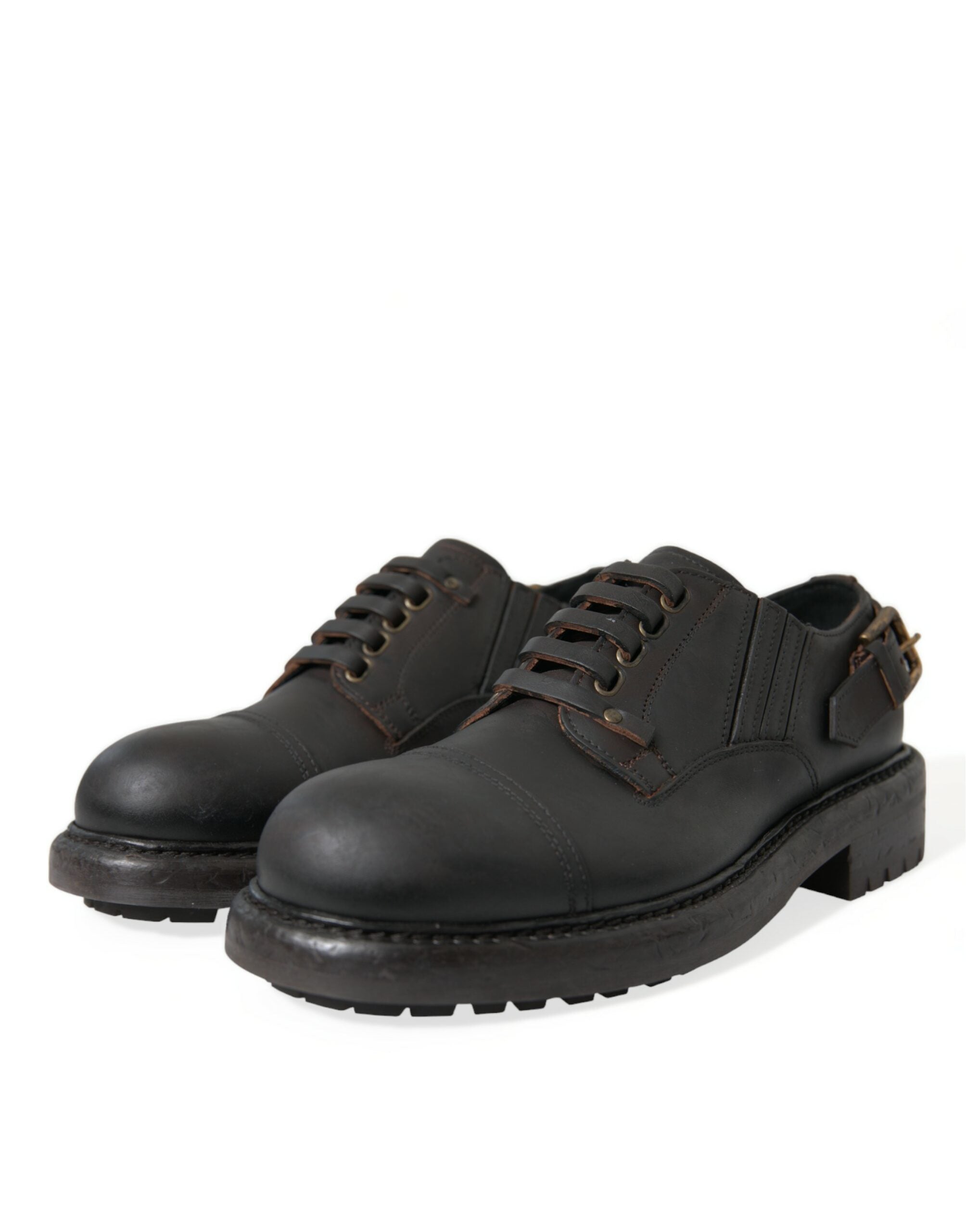 Dolce & Gabbana Dolce & Gabbana Brown Leather Lace Up Derby Men Dress Men's Shoes