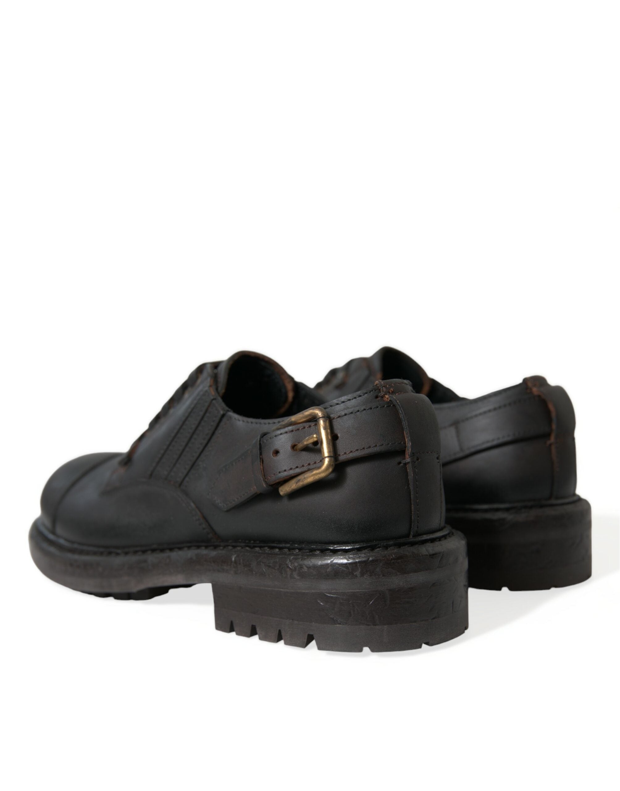 Dolce & Gabbana Dolce & Gabbana Brown Leather Lace Up Derby Men Dress Men's Shoes