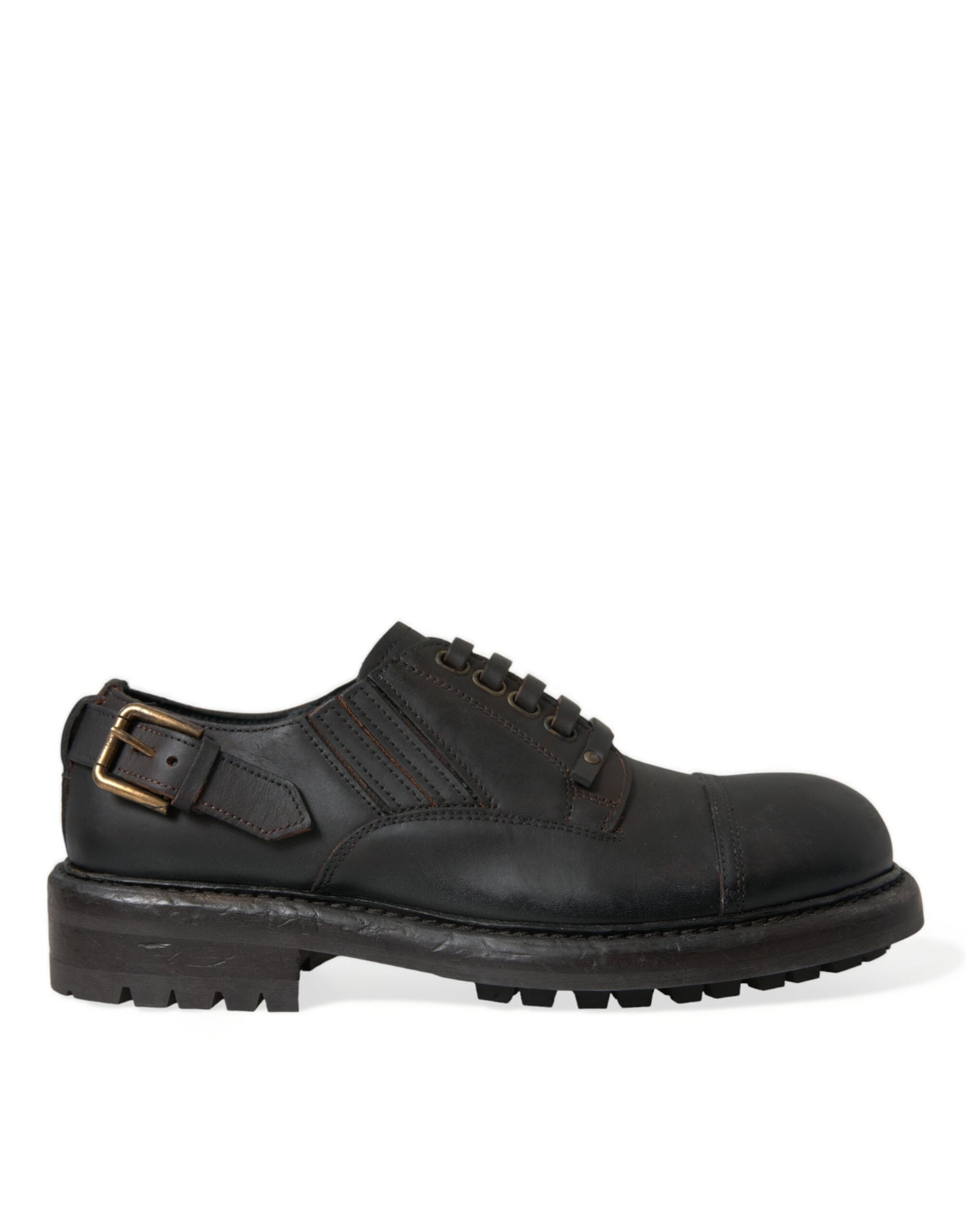 Dolce & Gabbana Dolce & Gabbana Brown Leather Lace Up Derby Men Dress Men's Shoes