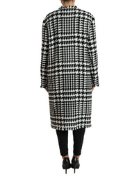 Dolce & Gabbana Dolce & Gabbana Black White Houndstooth Trench Coat Women's Jacket