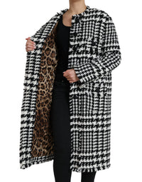 Dolce & Gabbana Dolce & Gabbana Black White Houndstooth Trench Coat Women's Jacket