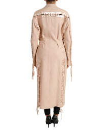 Dolce & Gabbana Dolce & Gabbana Beige Cotton Single Breasted Long Coat Women's Jacket