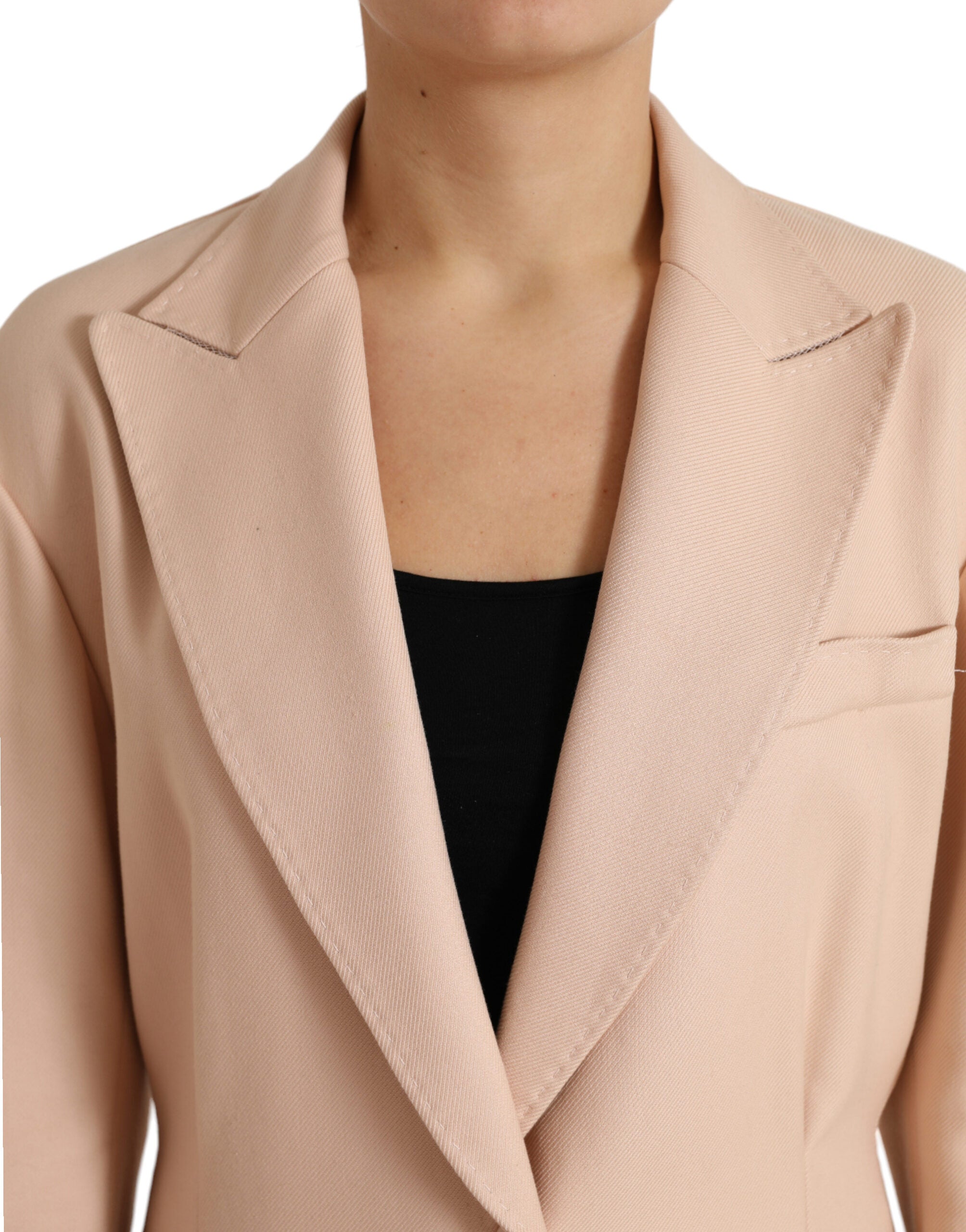 Dolce & Gabbana Dolce & Gabbana Beige Cotton Single Breasted Long Coat Women's Jacket