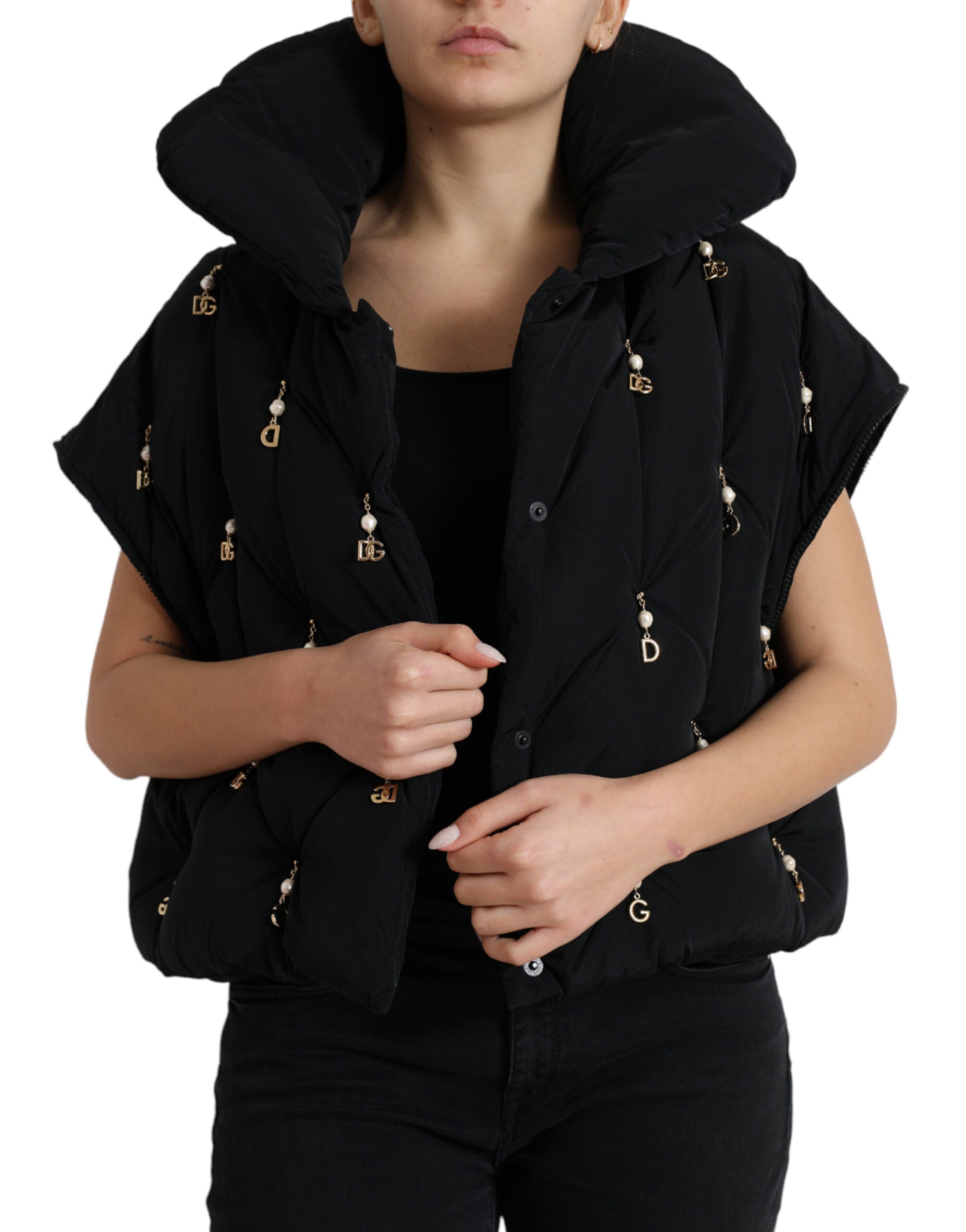 Dolce & Gabbana Dolce & Gabbana Black Embellished Quilted Shell Bomber Women's Jacket