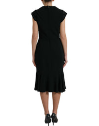 Dolce & Gabbana Black Cady Viscose Sleeveless Women's Dress