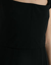 Dolce & Gabbana Black Cady Viscose Sleeveless Women's Dress