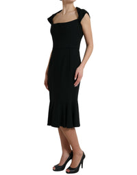 Dolce & Gabbana Black Cady Viscose Sleeveless Women's Dress