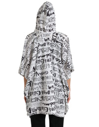 Dolce & Gabbana White Logo Print Hooded Blouson T-shirt Women's Top