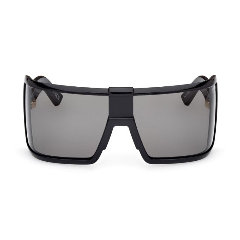 Tom Ford Tom Ford Sunglasses Shield Full Rim, Shiny Black Frame and Brown Orange Lens FT111801E
