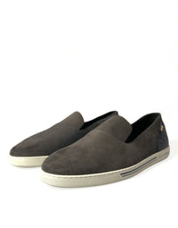 Dolce & Gabbana Blue Suede Caiman Men Loafers Slippers Men's Shoes