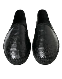 Dolce & Gabbana Dolce & Gabbana Black Exotic Leather Espadrilles Slip On Men's Shoes