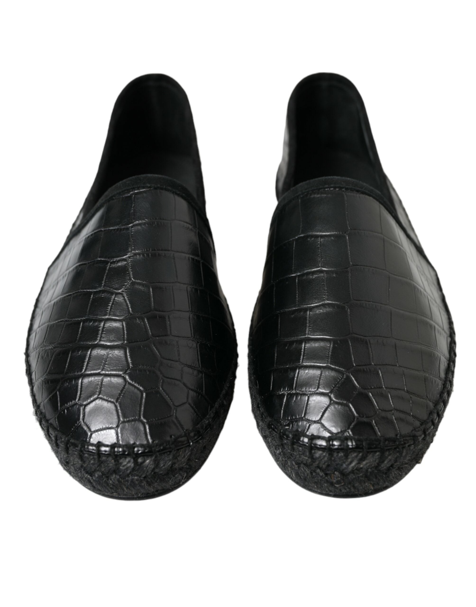 Dolce & Gabbana Dolce & Gabbana Black Exotic Leather Espadrilles Slip On Men's Shoes