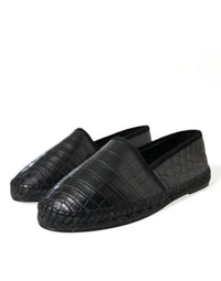 Dolce & Gabbana Dolce & Gabbana Black Exotic Leather Espadrilles Slip On Men's Shoes