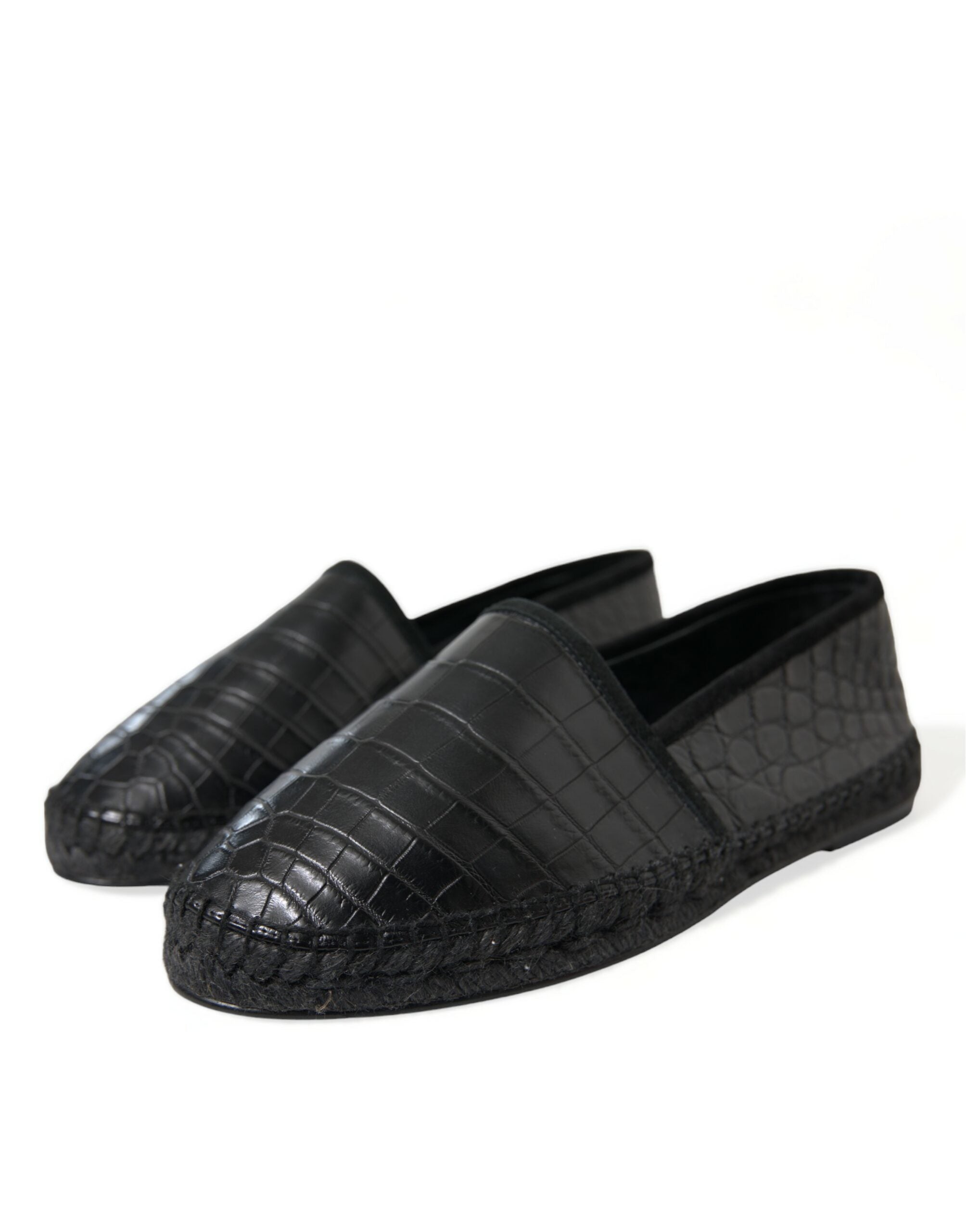 Dolce & Gabbana Dolce & Gabbana Black Exotic Leather Espadrilles Slip On Men's Shoes