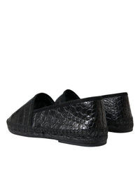 Dolce & Gabbana Dolce & Gabbana Black Exotic Leather Espadrilles Slip On Men's Shoes