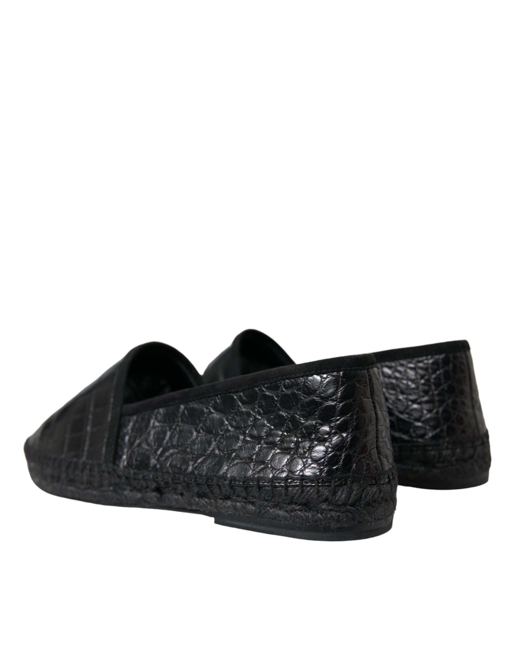 Dolce & Gabbana Dolce & Gabbana Black Exotic Leather Espadrilles Slip On Men's Shoes