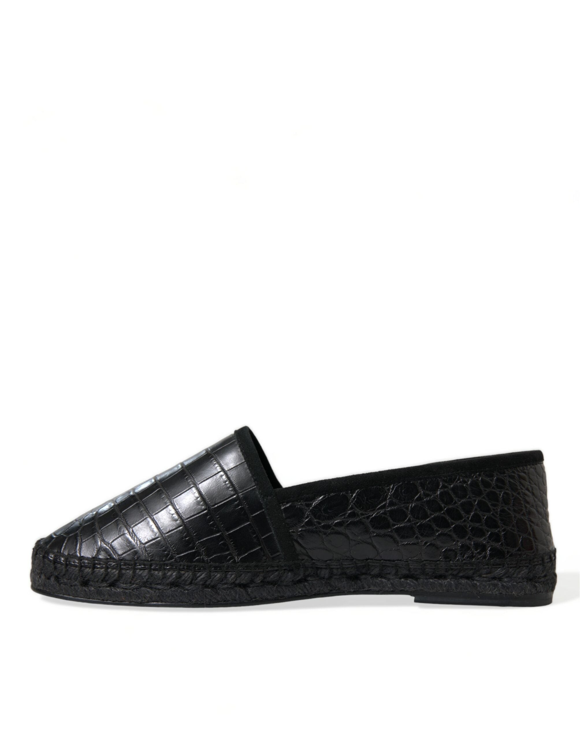 Dolce & Gabbana Dolce & Gabbana Black Exotic Leather Espadrilles Slip On Men's Shoes