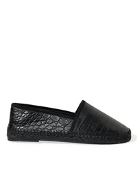 Dolce & Gabbana Dolce & Gabbana Black Exotic Leather Espadrilles Slip On Men's Shoes