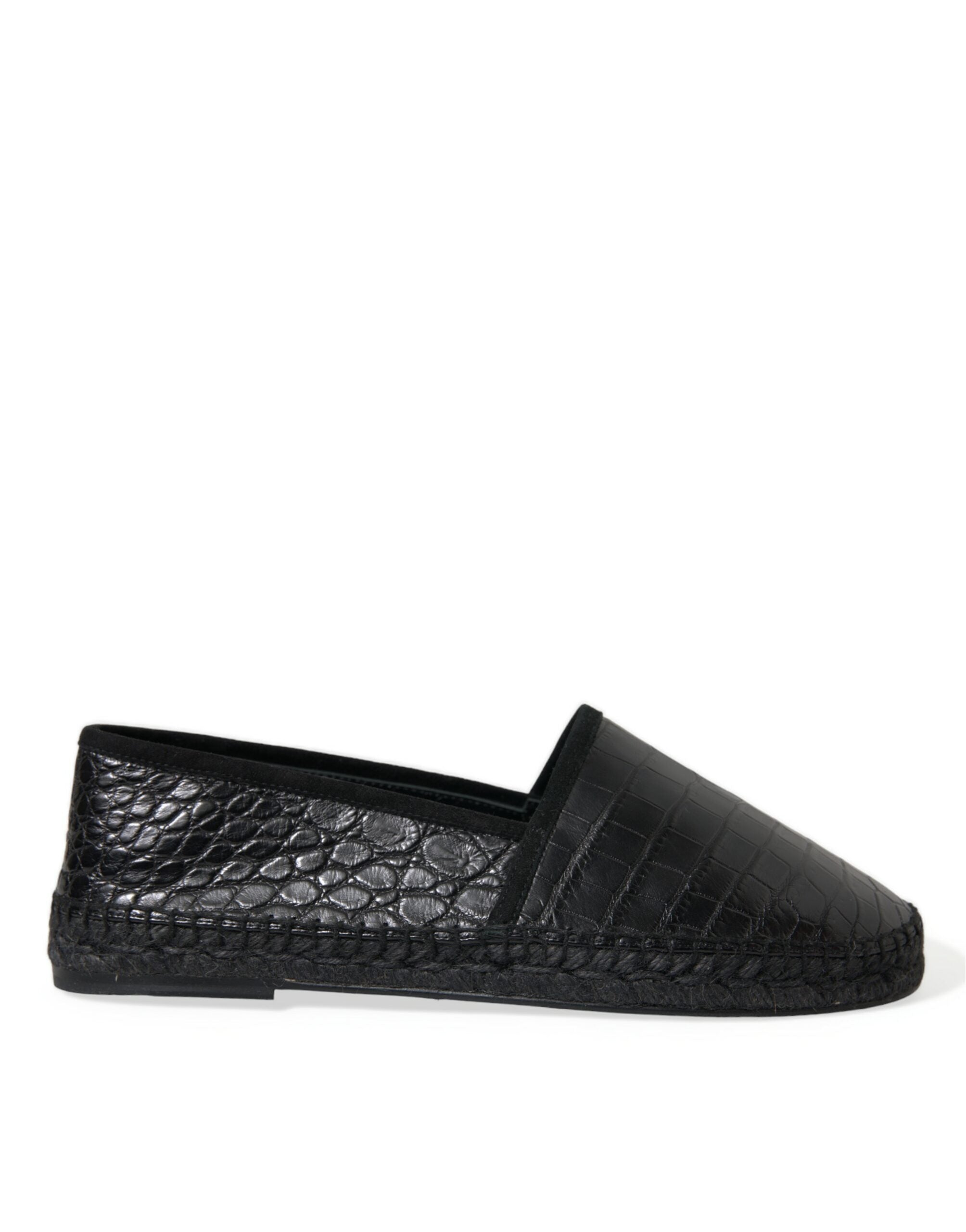 Dolce & Gabbana Dolce & Gabbana Black Exotic Leather Espadrilles Slip On Men's Shoes