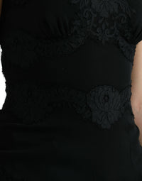 Dolce & Gabbana Black Silk Stretch Lace Sleeveless Tank Women's Top