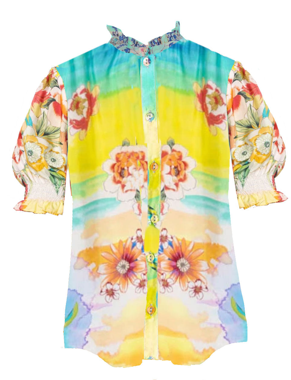 Johnny Was Women Tiedyer Leila Top Blouse Multi Multi-Color