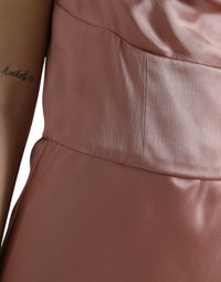 Dolce & Gabbana Pink Silk Spaghetti Straps Long Gown Women's Dress