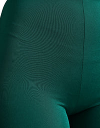 Dolce & Gabbana Green Nylon Stretch Slim Leggings Women's Pants