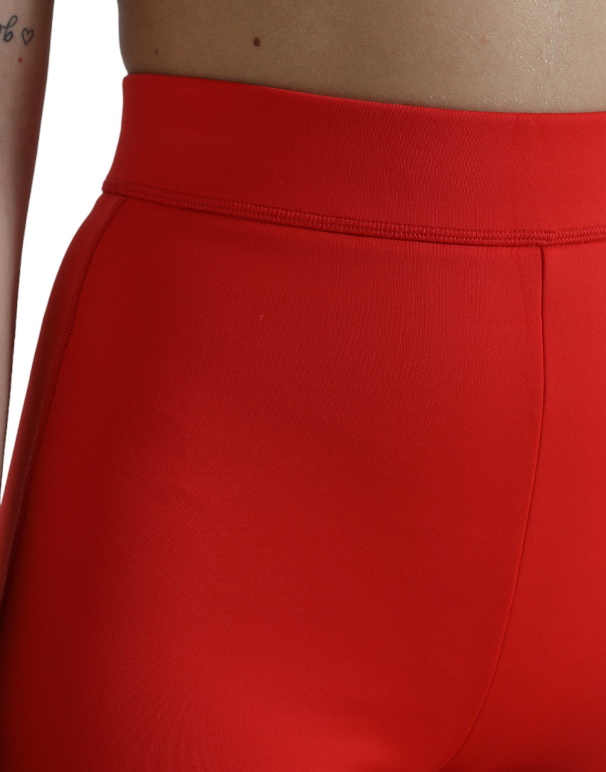 Dolce & Gabbana Dolce & Gabbana Red Nylon Stretch Slim Leggings Women's Pants