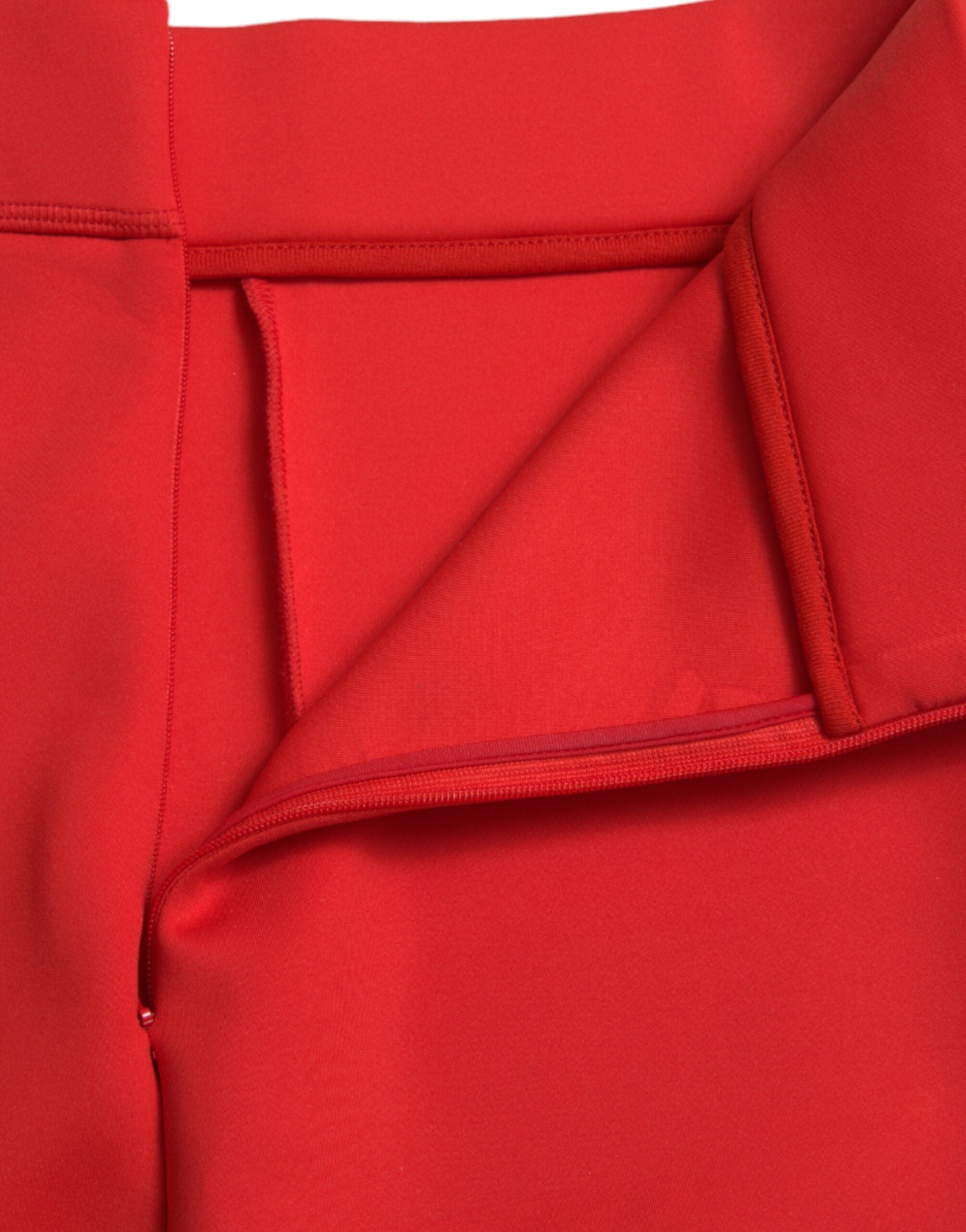 Dolce & Gabbana Dolce & Gabbana Red Nylon Stretch Slim Leggings Women's Pants